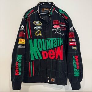 Vintage Dale Earnhardt Mountain Dew Adidas Racing Jacket JR Nation Size L